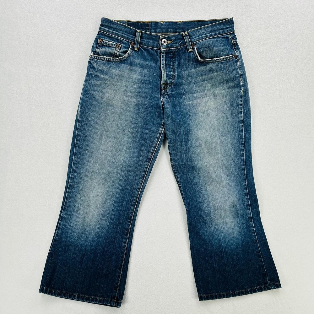 Lucky Brand Jeans Womens 4 27 Blue Easy Rider Crop Button Fly Made In USA